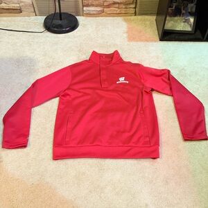 Antigua Vibrant Red Pullover Badgers Wisconsin